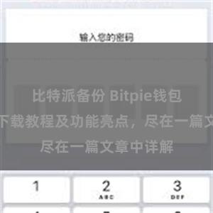 比特派备份 Bitpie钱包最新版本下载教程及功能亮点，尽在一篇文章中详解